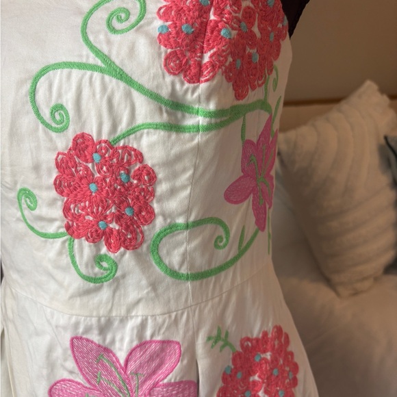 Lilly Pulitzer Cream Strapless A-line Dress - Picture 2 of 9